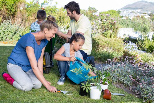Landscaping waste sorted in an eco-friendly disposal area